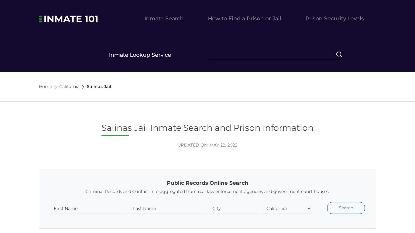 Salinas Jail Inmate Search, Visitation, Phone no ...